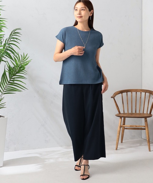 GALLORIA（ギャローリア）の「ふくれジャガードフレンチプルオーバー（Tシャツ/カットソー・レディース・ネイビー/グレイッシュブルー/ホワイト・S/M/L/LL）」の12枚目の写真