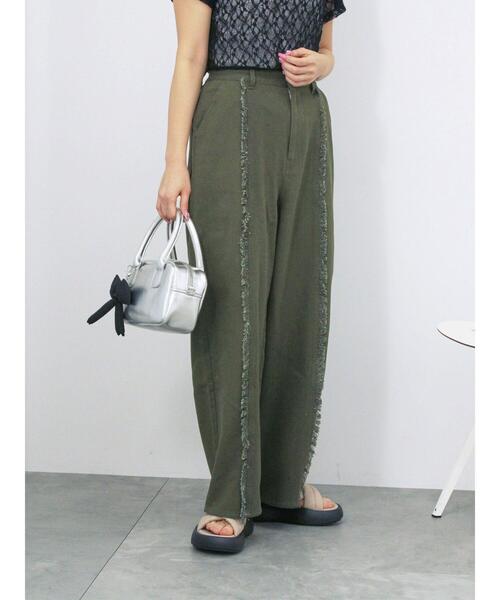 ehka sopo（エヘカソポ）の「フリンジパンツ（その他パンツ・レディース・キナリ/カーキ/モカ・F）」の3枚目の写真