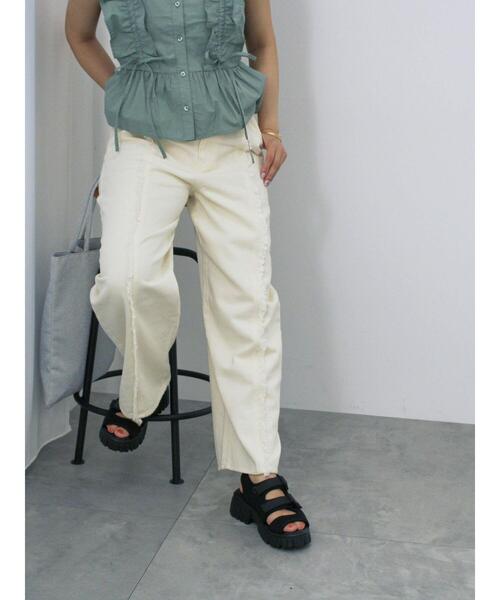 ehka sopo（エヘカソポ）の「フリンジパンツ（その他パンツ・レディース・キナリ/カーキ/モカ・F）」の2枚目の写真