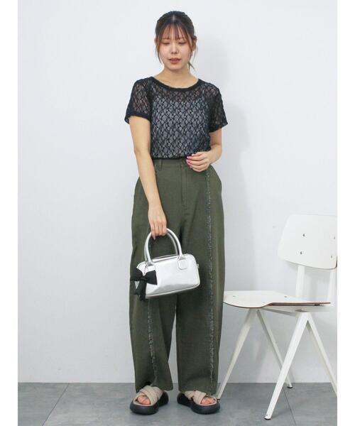 ehka sopo（エヘカソポ）の「フリンジパンツ（その他パンツ・レディース・キナリ/カーキ/モカ・F）」の8枚目の写真