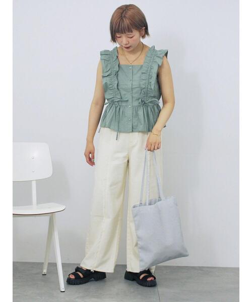 ehka sopo（エヘカソポ）の「フリンジパンツ（その他パンツ・レディース・キナリ/カーキ/モカ・F）」の18枚目の写真