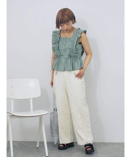 ehka sopo（エヘカソポ）の「フリンジパンツ（その他パンツ・レディース・キナリ/カーキ/モカ・F）」の19枚目の写真