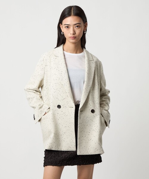 EMMEL REFINES（エメルリファインズ）の「＜EMMEL REFINES＞EM ノットツイードライク ジャケット（テーラードジャケット・レディース・オフホワイト/ブラック・FREE）」の2枚目の写真