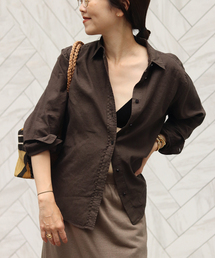 セール】Silk open collar ブラウス（シャツ/ブラウス）｜Plage