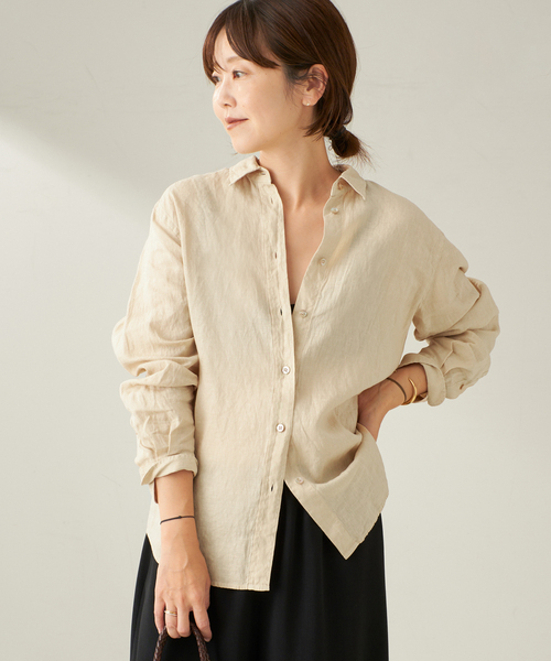 セール】Garment Dye Linen シャツ（シャツ/ブラウス）｜Plage