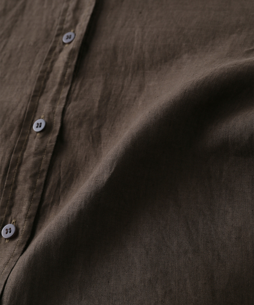 新品　plage Garment Dye Linen シャツ ブラウン セール】Garment Dye Linen シャツ（シャツ/ブラウス）｜Plage