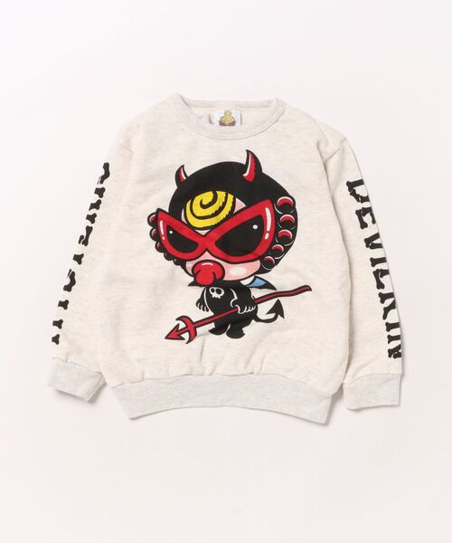 HYSTERIC MINI（ヒステリックミニ）の「DEVILKIN 羽付き 裏毛トレーナー（スウェット・キッズ・ブラック/レッド/ライトグレー・90）」の3枚目の写真