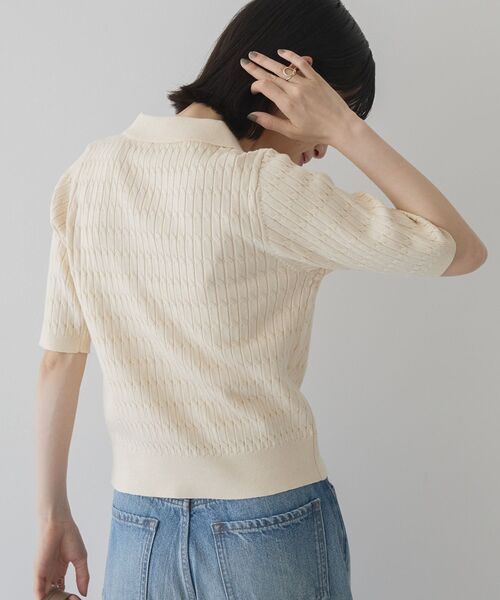 AMERICAN HOLIC(アメリカンホリック)の「【2WAY】金ボタン衿付きケーブルプルオーバー(ニット/セーター・レディース・杢グレー/アイボリー/ネイビー・M/L)」の19枚目の写真