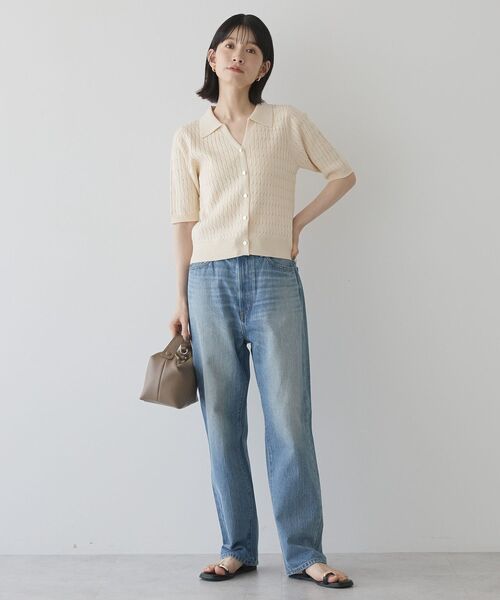 AMERICAN HOLIC(アメリカンホリック)の「【2WAY】金ボタン衿付きケーブルプルオーバー(ニット/セーター・レディース・杢グレー/アイボリー/ネイビー・M/L)」の21枚目の写真