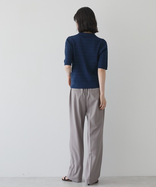 AMERICAN HOLIC(アメリカンホリック)の「【2WAY】金ボタン衿付きケーブルプルオーバー(ニット/セーター・レディース・杢グレー/アイボリー/ネイビー・M/L)」の5枚目の写真