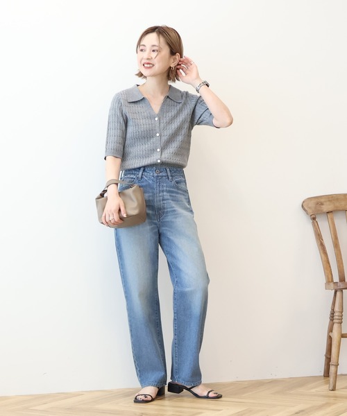 AMERICAN HOLIC(アメリカンホリック)の「【2WAY】金ボタン衿付きケーブルプルオーバー(ニット/セーター・レディース・杢グレー/アイボリー/ネイビー・M/L)」の10枚目の写真