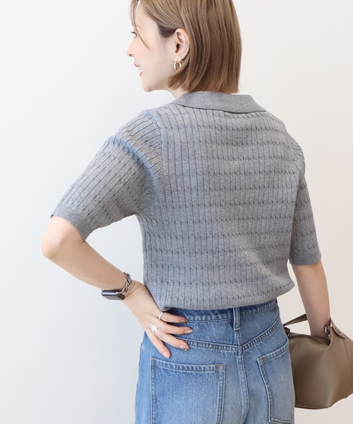 AMERICAN HOLIC(アメリカンホリック)の「【2WAY】金ボタン衿付きケーブルプルオーバー(ニット/セーター・レディース・杢グレー/アイボリー/ネイビー・M/L)」の12枚目の写真