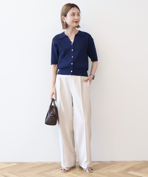 AMERICAN HOLIC(アメリカンホリック)の「【2WAY】金ボタン衿付きケーブルプルオーバー(ニット/セーター・レディース・杢グレー/アイボリー/ネイビー・M/L)」の16枚目の写真