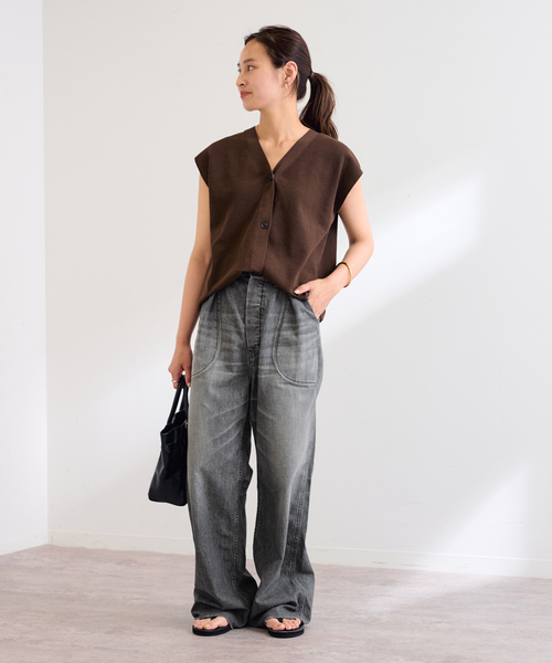 FRAMeWORK（フレームワーク）の「≪追加≫BETTER THAN GOOD×BIG JOHN×FRAMeWORK PAINTERS DENIM（デニムパンツ・レディース・ブルー/ブラック・LARGE/MEDIUM/SMALL）」の21枚目の写真