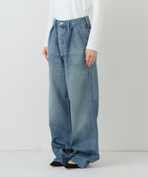 FRAMeWORK（フレームワーク）の「≪追加≫BETTER THAN GOOD×BIG JOHN×FRAMeWORK PAINTERS DENIM（デニムパンツ・レディース・ブルー/ブラック・LARGE/MEDIUM/SMALL）」の6枚目の写真