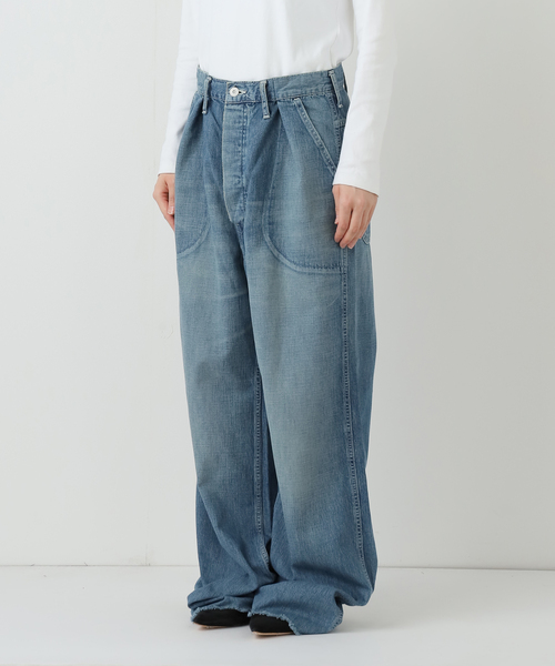 FRAMeWORK（フレームワーク）の「≪追加≫BETTER THAN GOOD×BIG JOHN×FRAMeWORK PAINTERS DENIM（デニムパンツ・レディース・ブルー/ブラック・LARGE/MEDIUM/SMALL）」の5枚目の写真