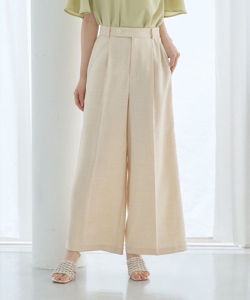 Andemiu（アンデミュウ）の「ライトセンタープレスワイドパンツ577640（スラックス・レディース・チャコールグレー/ライトベージュ・SMALL/MEDIUM）」の5枚目の写真