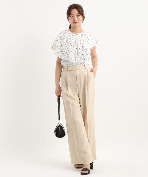 Andemiu（アンデミュウ）の「ライトセンタープレスワイドパンツ577640（スラックス・レディース・チャコールグレー/ライトベージュ・SMALL/MEDIUM）」の11枚目の写真