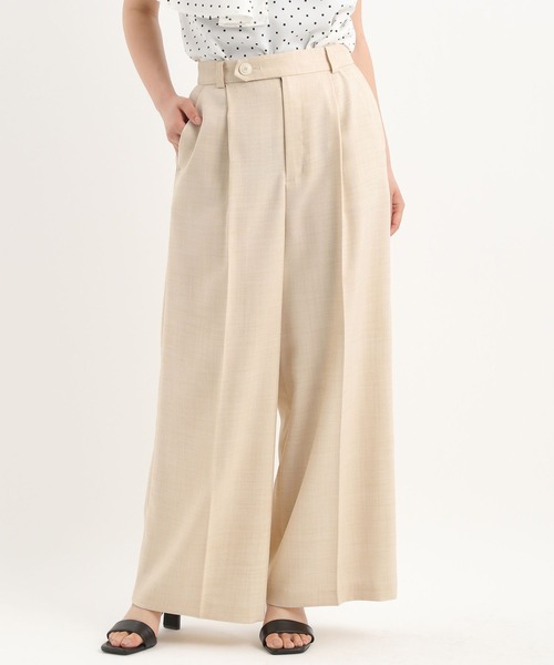 Andemiu（アンデミュウ）の「ライトセンタープレスワイドパンツ577640（スラックス・レディース・チャコールグレー/ライトベージュ・SMALL/MEDIUM）」の12枚目の写真