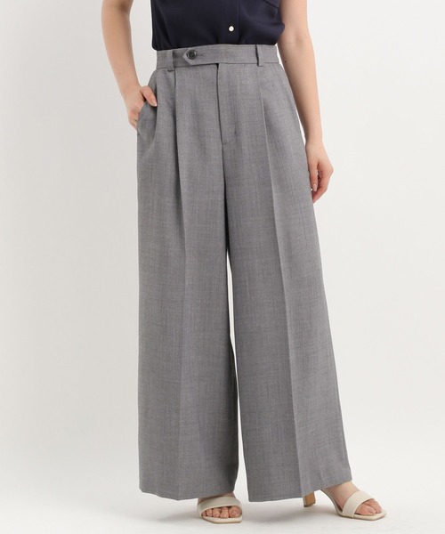 Andemiu（アンデミュウ）の「ライトセンタープレスワイドパンツ577640（スラックス・レディース・チャコールグレー/ライトベージュ・SMALL/MEDIUM）」の13枚目の写真