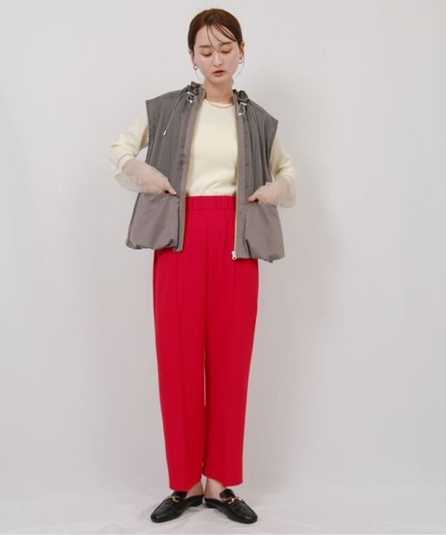 palm RICHE(ポームリシュ)の「異素材切り替えバルーンヘムベスト(ベスト・レディース・ブラック/グレー・M)」の22枚目の写真