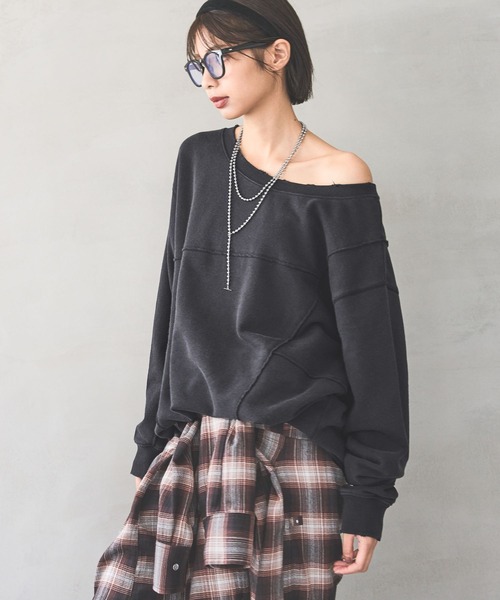 PAGEBOY（ページボーイ）の「リメイクライククラフトスウェット 【3サイズ展開・マルチWAY・ワンショルダー】（スウェット・レディース・チャコールグレー/ピンク系その他/ダークネイビー/オートミール・FREE/SMALL/LARGE）」の10枚目の写真