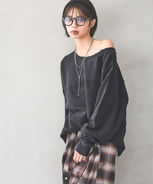 PAGEBOY（ページボーイ）の「リメイクライククラフトスウェット 【3サイズ展開・マルチWAY・ワンショルダー】（スウェット・レディース・チャコールグレー/ピンク系その他/ダークネイビー/オートミール・FREE/SMALL/LARGE）」の11枚目の写真