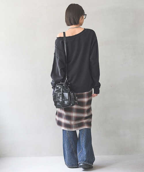 PAGEBOY（ページボーイ）の「リメイクライククラフトスウェット 【3サイズ展開・マルチWAY・ワンショルダー】（スウェット・レディース・チャコールグレー/ピンク系その他/ダークネイビー/オートミール・FREE/SMALL/LARGE）」の7枚目の写真