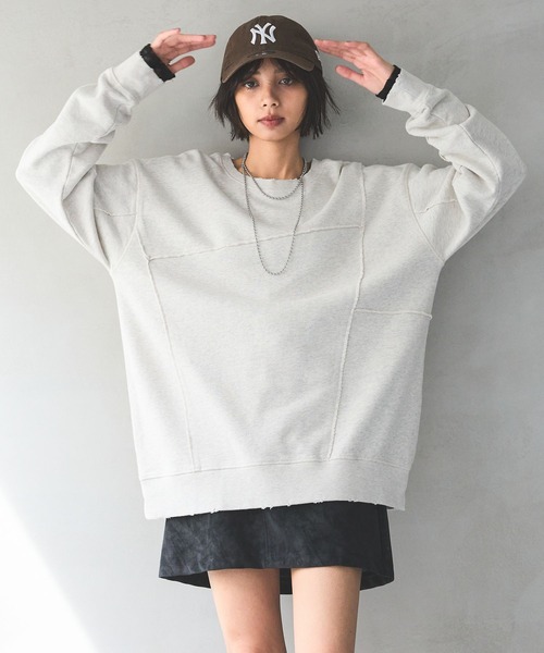 PAGEBOY（ページボーイ）の「リメイクライククラフトスウェット 【3サイズ展開・マルチWAY・ワンショルダー】（スウェット・レディース・チャコールグレー/ピンク系その他/ダークネイビー/オートミール・FREE/SMALL/LARGE）」の21枚目の写真