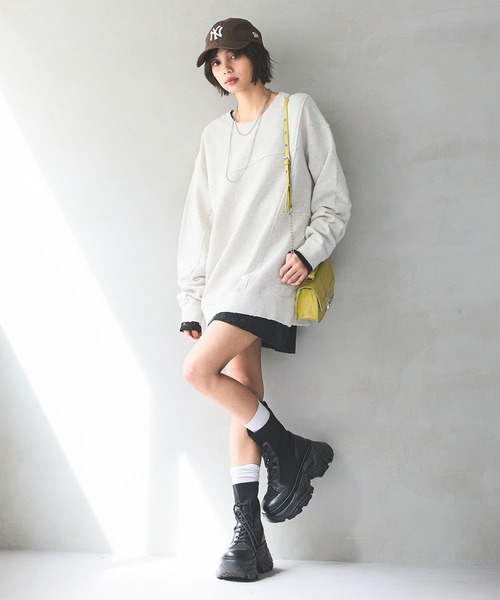 PAGEBOY（ページボーイ）の「リメイクライククラフトスウェット 【3サイズ展開・マルチWAY・ワンショルダー】（スウェット・レディース・チャコールグレー/ピンク系その他/ダークネイビー/オートミール・FREE/SMALL/LARGE）」の20枚目の写真