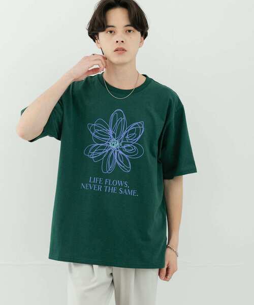 セール】フラワーアートグラフィックショートスリーブTシャツ（T