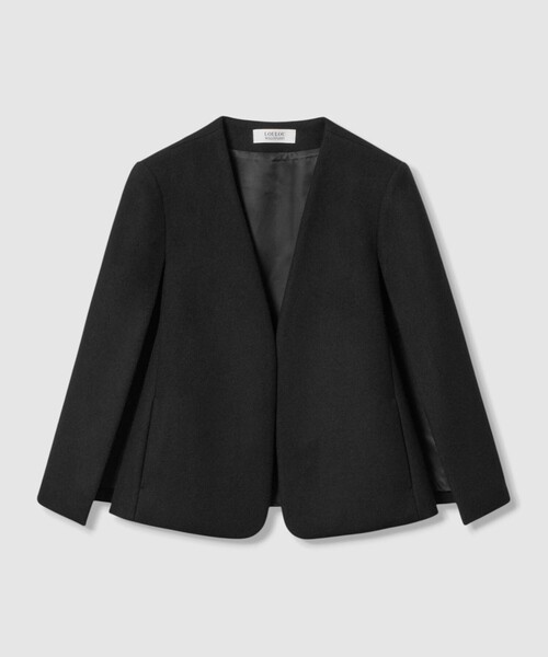 LOULOU WILLOUGHBY】ビーバーケープジャケット（ノーカラージャケット