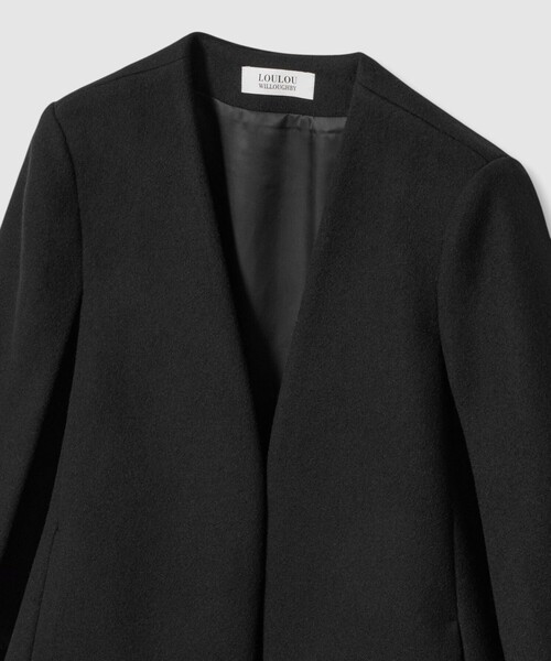 LOULOU WILLOUGHBY】ビーバーケープジャケット（ノーカラージャケット