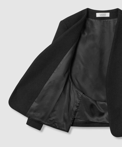 LOULOU WILLOUGHBY】ビーバーケープジャケット（ノーカラージャケット