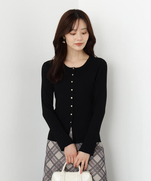 PROPORTION BODY DRESSING（プロポーションボディドレッシング）の「フロント釦カーディガン / 1215274802（カーディガン/ボレロ・レディース・ブラック/レッド/オフホワイト・FREE）」の10枚目の写真