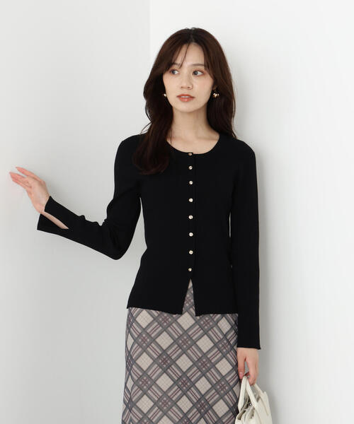 PROPORTION BODY DRESSING（プロポーションボディドレッシング）の「フロント釦カーディガン / 1215274802（カーディガン/ボレロ・レディース・ブラック/レッド/オフホワイト・FREE）」の11枚目の写真