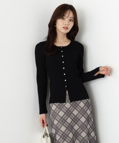 PROPORTION BODY DRESSING（プロポーションボディドレッシング）の「フロント釦カーディガン / 1215274802（カーディガン/ボレロ・レディース・ブラック/レッド/オフホワイト・FREE）」の2枚目の写真