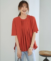 STYLE DELI（スタイルデリ）の「【LUXE】シボ生地プリーツタック５分袖ブラウス（Tシャツ/カットソー・レディース）」
