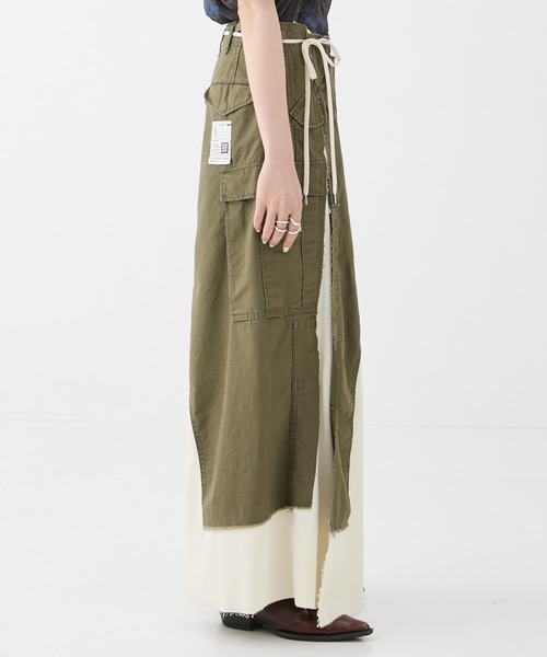 Maison MIHARA YASUHIRO(メゾンミハラヤスヒロ)の「【MIHARA YASUHIRO/ミハラヤスヒロ】CARGO PNTS PASTED SKIRT/カーゴパンツペーストスカート(スカート・レディース・カーキ/ネイビー・38/36)」の10枚目の写真