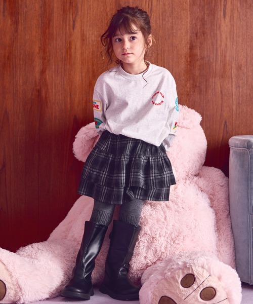 pairmanon（ペアマノン）の「フリル ティアード チェック スカッツ（スカート・キッズ・グリーン/ブラック/ブラウン・100/140/130/150/120/110/90）」の19枚目の写真