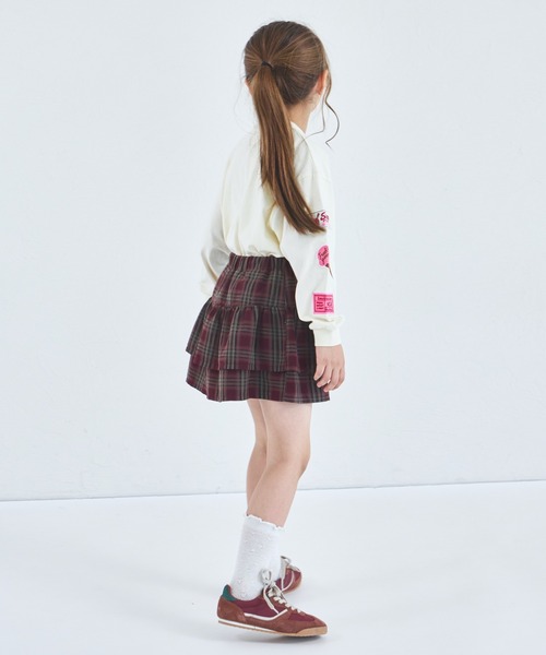 pairmanon（ペアマノン）の「フリル ティアード チェック スカッツ（スカート・キッズ・グリーン/ブラック/ブラウン・100/140/130/150/120/110/90）」の12枚目の写真