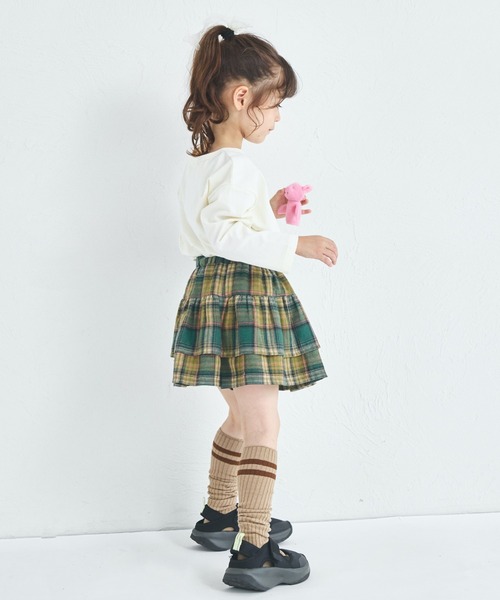 pairmanon（ペアマノン）の「フリル ティアード チェック スカッツ（スカート・キッズ・グリーン/ブラック/ブラウン・100/140/130/150/120/110/90）」の14枚目の写真