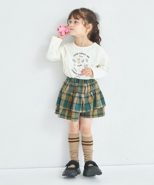 pairmanon（ペアマノン）の「フリル ティアード チェック スカッツ（スカート・キッズ・グリーン/ブラック/ブラウン・100/140/130/150/120/110/90）」の15枚目の写真
