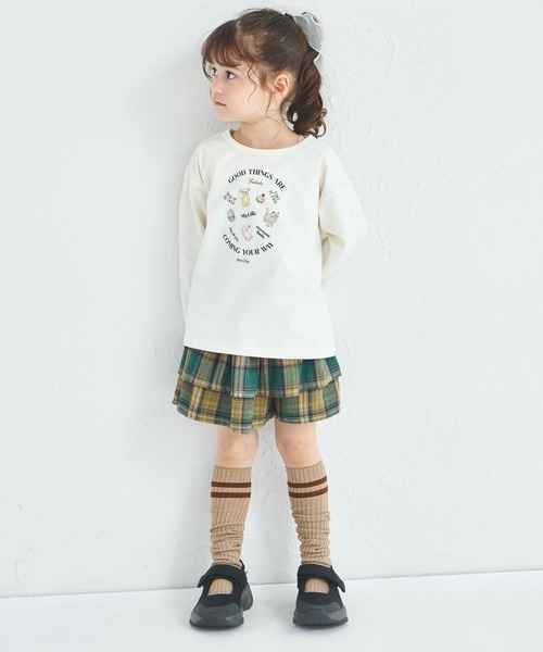 pairmanon（ペアマノン）の「フリル ティアード チェック スカッツ（スカート・キッズ・グリーン/ブラック/ブラウン・100/140/130/150/120/110/90）」の16枚目の写真