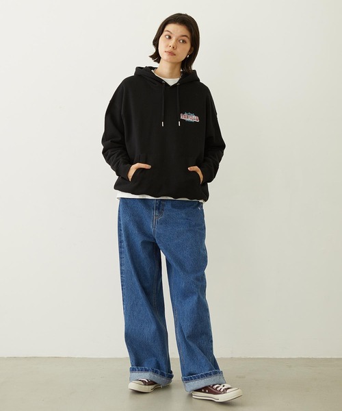 MILKFED.(ミルクフェド)の「DOODLE LOGO SWEAT HOODIE(パーカー・レディース・オフホワイト/ブラック/オリーブ・M/L)」の6枚目の写真