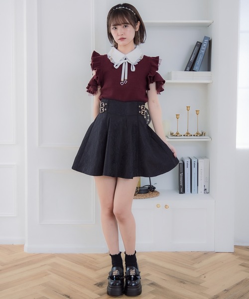 couture BY ROJITA(クチュールバイロジータ)の「ショルダーラッフルフリルトップス(Tシャツ/カットソー・レディース・ボルドー/ブラック/ホワイト・FREE)」の22枚目の写真