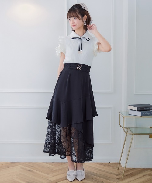 couture BY ROJITA(クチュールバイロジータ)の「ショルダーラッフルフリルトップス(Tシャツ/カットソー・レディース・ボルドー/ブラック/ホワイト・FREE)」の10枚目の写真