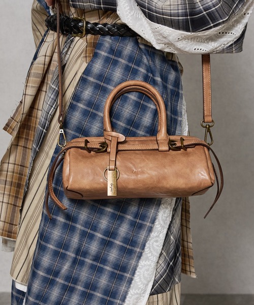 Ungrid(アングリッド)の「【Ungrid/アングリッド】 ヴィンテージ ワイドミニボストンバッグ(ボストンバッグ・レディース・ベージュ/ダークブラウン/キャメル/ブラック/アイボリー/グレイッシュベージュ・FREE)」の11枚目の写真