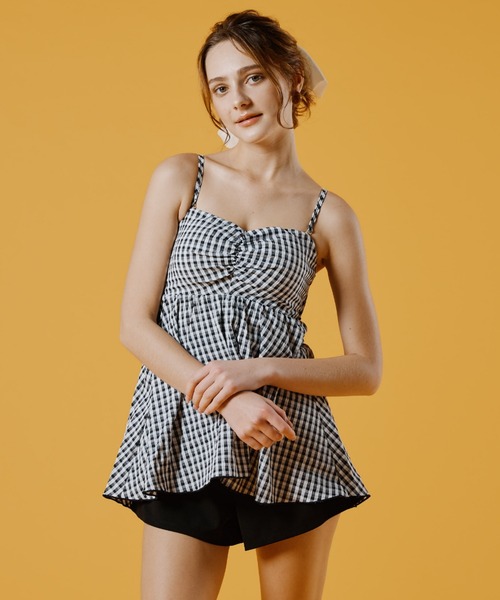 WEB限定】ペプラムチェック3点セット【Beach Queen（ビーチクイーン