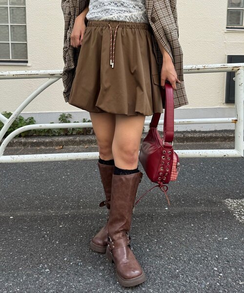 CIAOPANIC（チャオパニック）の「バルーンカーゴミニスカート（スカート・レディース・カーキ/ブラウン/ネイビー・ONE SIZE）」の9枚目の写真